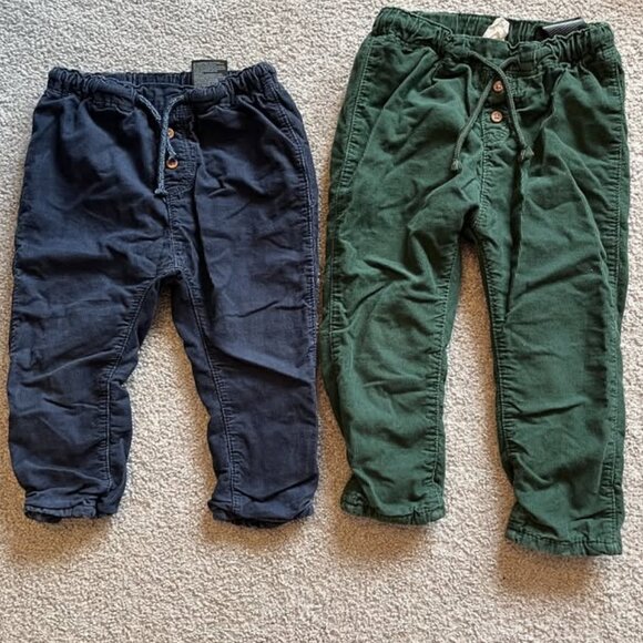 H&M lined corduroy pants bundle (18M and 2T) - Picture 1 of 2